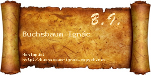 Buchsbaum Ignác névjegykártya